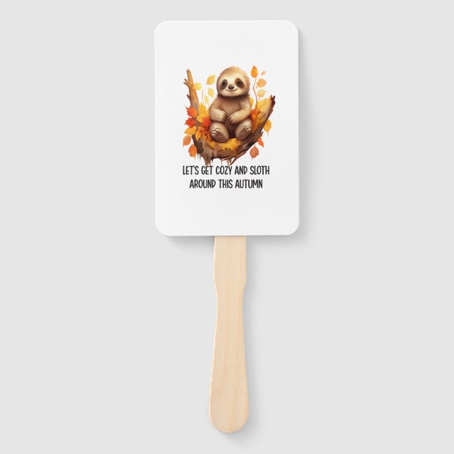 Get Cosy and Sloth Around This Autumn Hand Fan (Front)