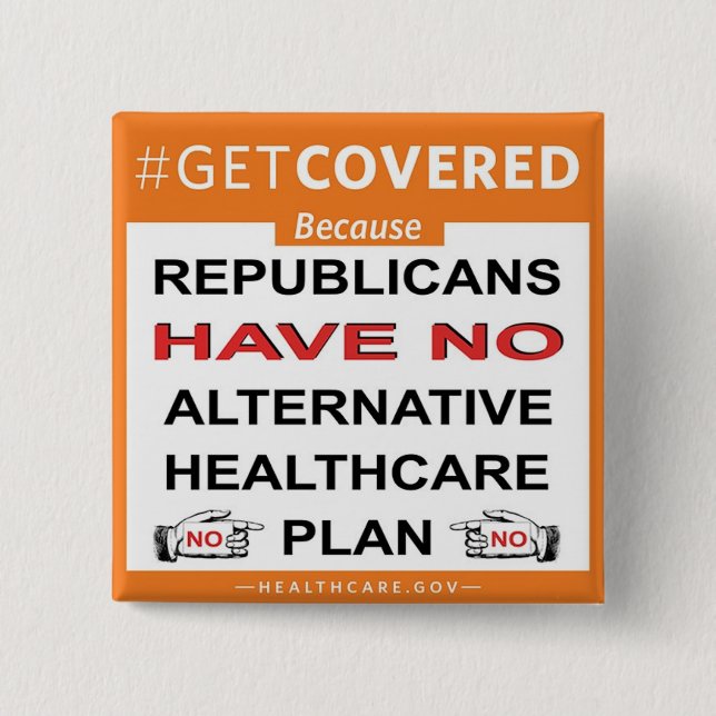 Get Covered Because. . . 15 Cm Square Badge (Front)