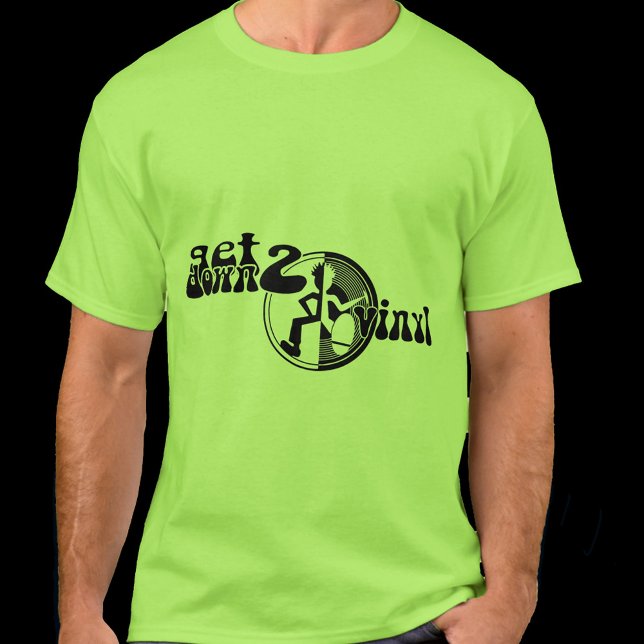 Get down 2 vinyl funky clubbing green black tee (Creator Uploaded)