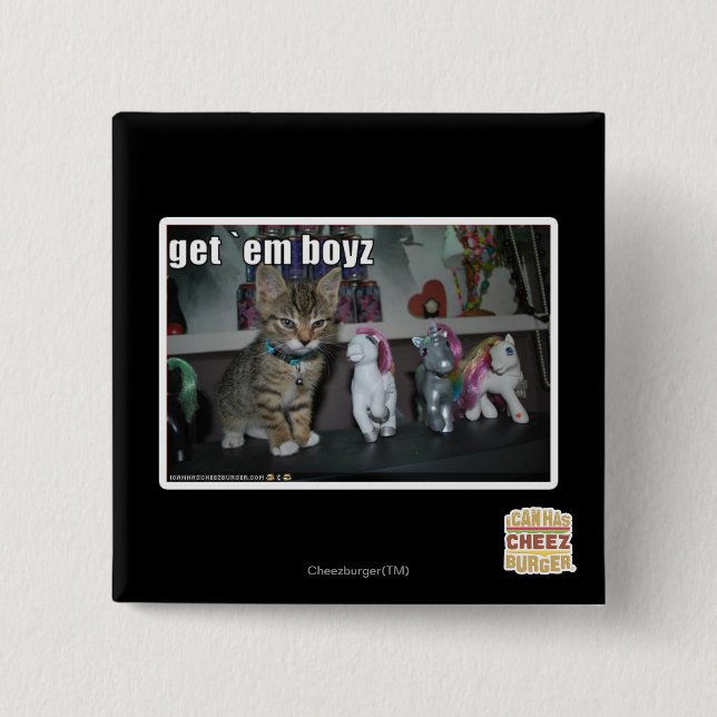 Get em boyz 15 cm square badge (Front)