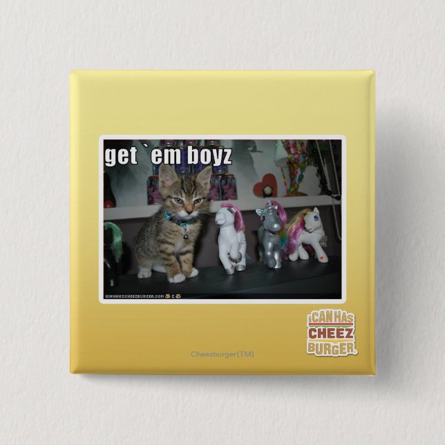 Get em boyz 15 cm square badge (Front)