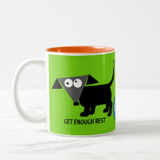 Get Enough Rest. Rego Berto's Tips for Living Life Two-Tone Coffee Mug