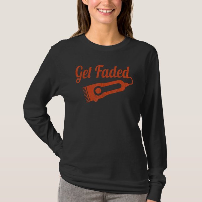 Get Faded Vintage Distressed Barber copy T-Shirt (Front)