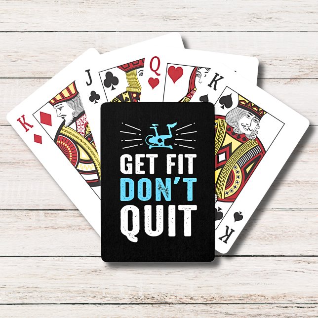 Get Fit Don't Quit Gym Fitness Motivation - Blue Playing Cards (Creator Uploaded)