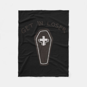 Get in coffin pastel goth halloween aesthetic fleece blanket