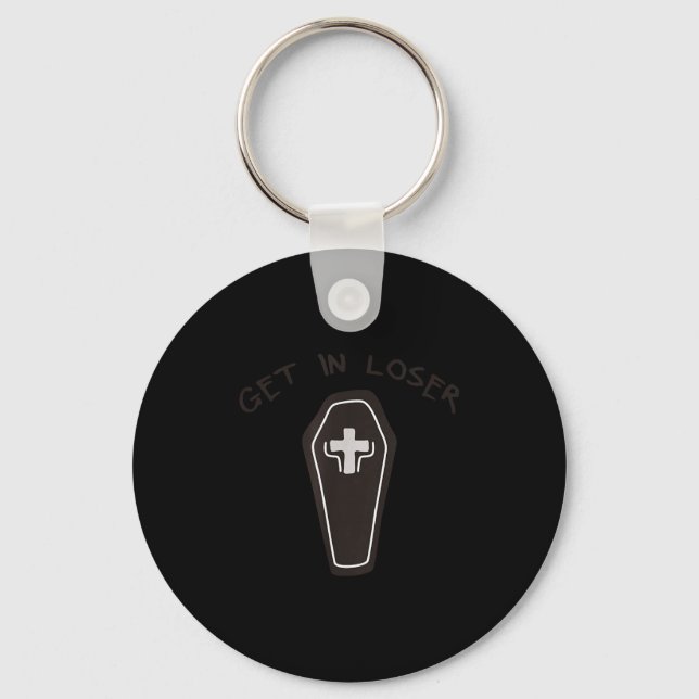 Get in coffin pastel goth halloween aesthetic key ring (Front)