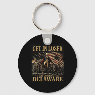Get In Crossing The Delaware 4th July Vintage 3 Key Ring