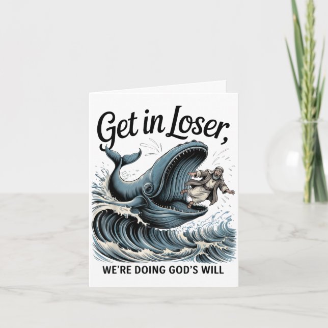 Get in doing god's will funny christian bible card (Front)