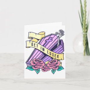 Get In Loser Coffin Pastel Goth Kawaii Halloween A Card
