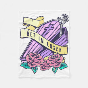 Get In Loser Coffin Pastel Goth Kawaii Halloween A Fleece Blanket