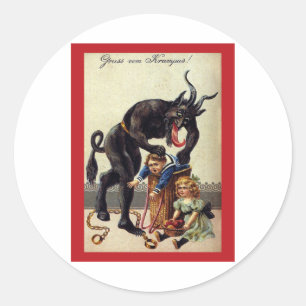 Get In The Bag Kids Vintage Krampus Classic Round Sticker