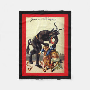 Get In The Bag Kids Vintage Krampus Fleece Blanket