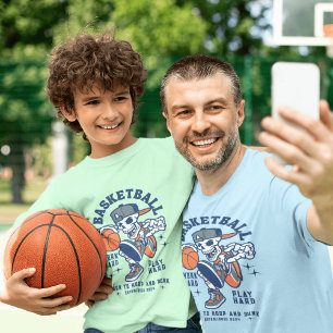 "Get in the Game with Skull Basketball Halloween T-Shirt