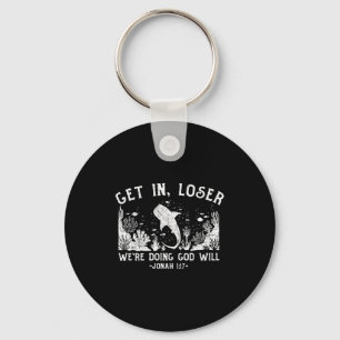 Get in we're doing god's will, funny christian  key ring