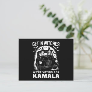 Get in Witches We're Voting for Kamala Halloween Postcard