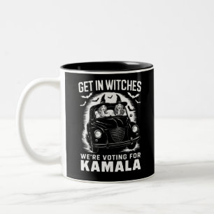 Get in Witches We're Voting for Kamala Halloween Two-Tone Coffee Mug