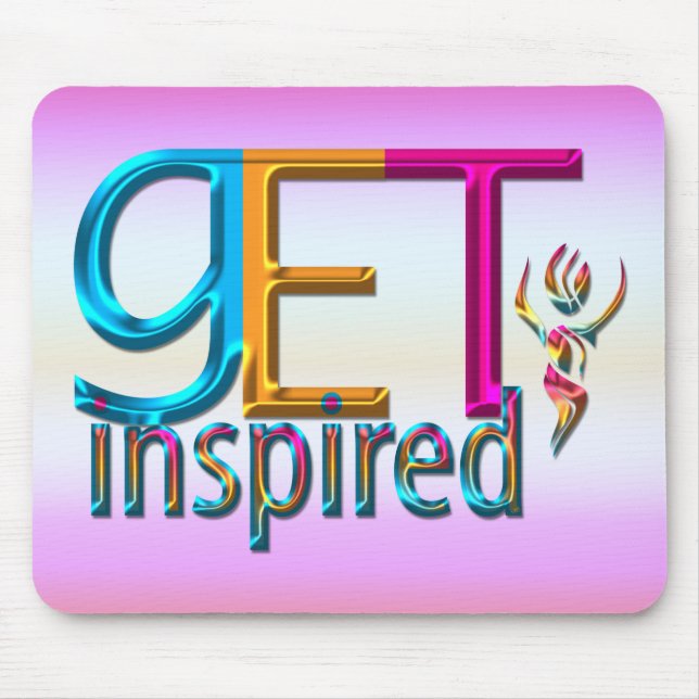 Get Inspired ~ Neon Mouse Pad (Front)