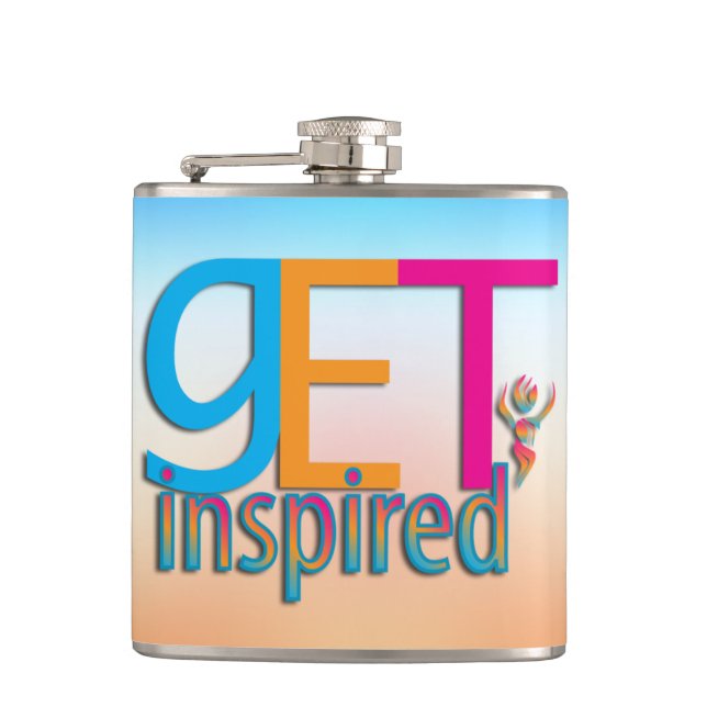 Get Inspired ~ Original Hip Flask (Front)
