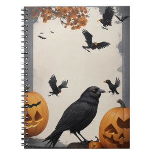 Get into the Halloween Spirit with our Crow / skul Notebook
