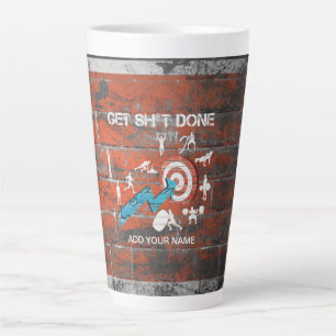 Get it Done Motivational Fitnes Workout  Giant Cof Latte Mug
