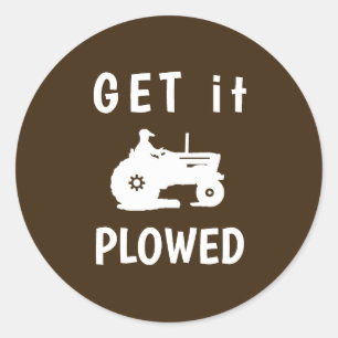Get it Ploughed Classic Round Sticker