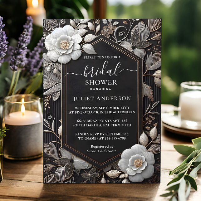 Get Lace Floral Gold Foil Embossed bridal shower Invitation (Creator Uploaded)