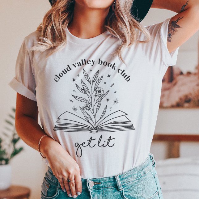 Get Lit Blooming Floral Book Personalised T-Shirt (Creator Uploaded)
