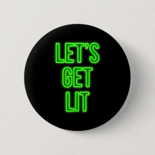 Get Lit Christmas Neon Vintage Retro Outfit 6 Cm Round Badge
