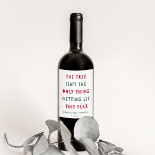 Get Lit   Funny Personalised Christmas Wine Label