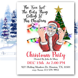 Get Lit Santa Christmas Invitation