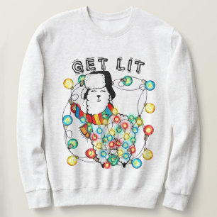 Get Lit with our Hilarious, Funny Christmas Llama  Sweatshirt