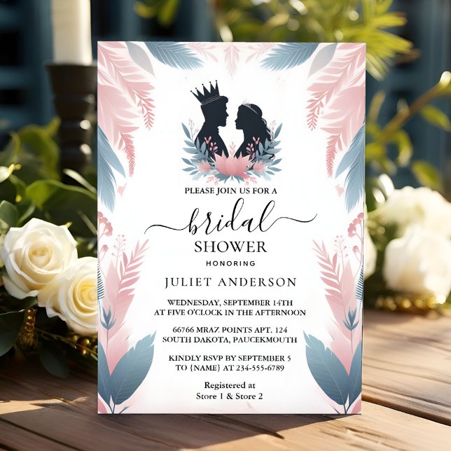 Get Long Tulle Regal Glam Blush Pink Bridal Shower Invitation (Creator Uploaded)