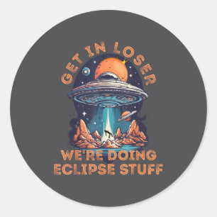 Get Loser Alien Abduction Solar Classic Round Sticker
