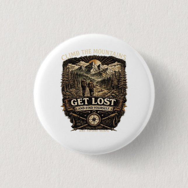  Get Lost And Find Yourself 3 Cm Round Badge (Front)
