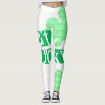Get Lucky L Clover Shamrocks St Patty W Leggings