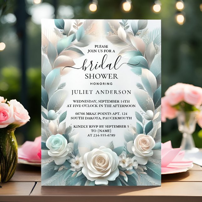 Get Metal Glam Shiny High End Silver Bridal Shower Invitation (Creator Uploaded)