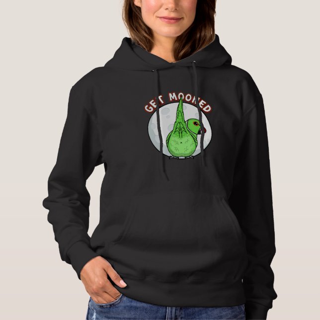Get Mooned I Parrot Underfluffies I Green Indian R Hoodie (Front)