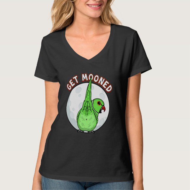 Get Mooned I Parrot Underfluffies I Green Indian R T-Shirt (Front)