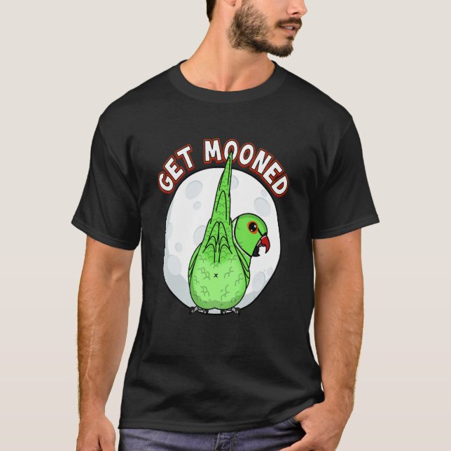 Get Mooned I Parrot Underfluffies I Green Indian R T-Shirt (Front)