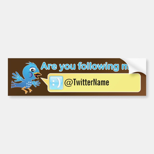 Get more followers. Customisable Twitter Bumper Sticker (Front)