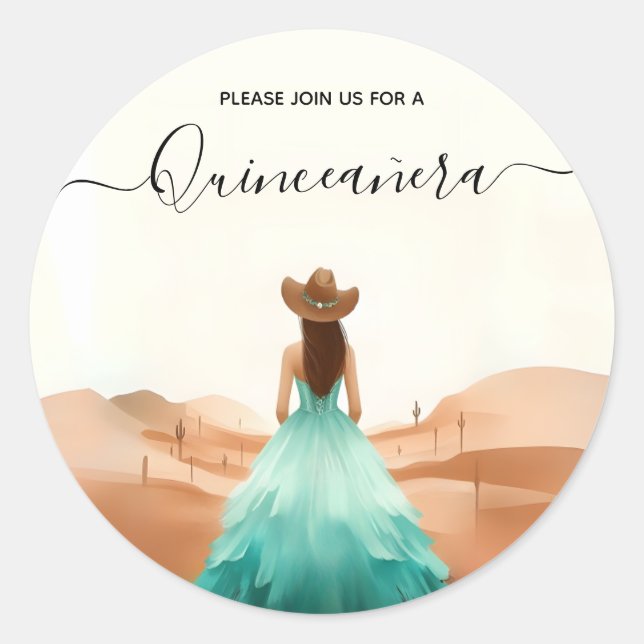 Get Nature Barn Wood Boho Farm Western Quinceanera Classic Round Sticker (Front)