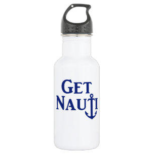 “GET NAUTI”- Nautical Stainless Steel Water Bottle