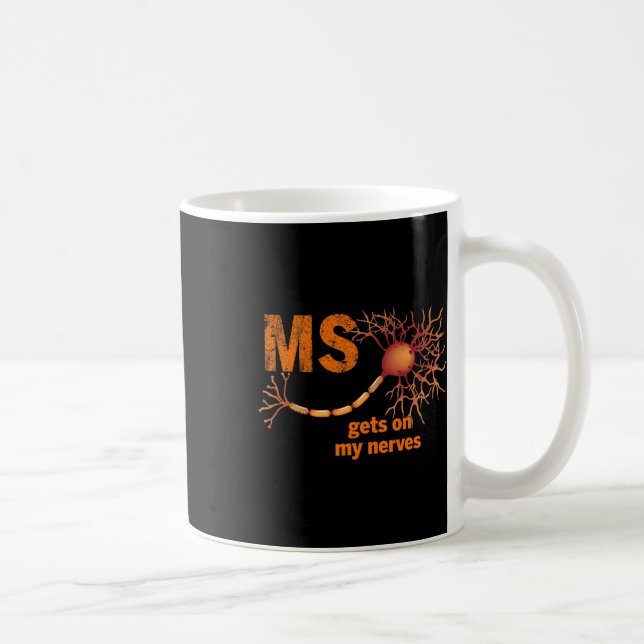 Get On My Nerves Multiple Sclerosis Awareness Men  Coffee Mug (Right)