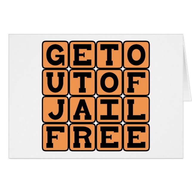 Get Out Of Jail Free, One-Time Immunity (Front Horizontal)