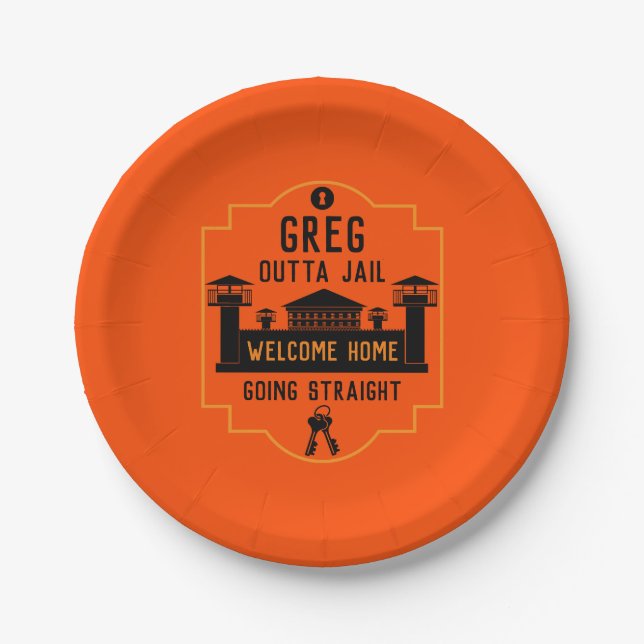 Get Out Of Jail Prison Release Gift  Paper Plate (Front)