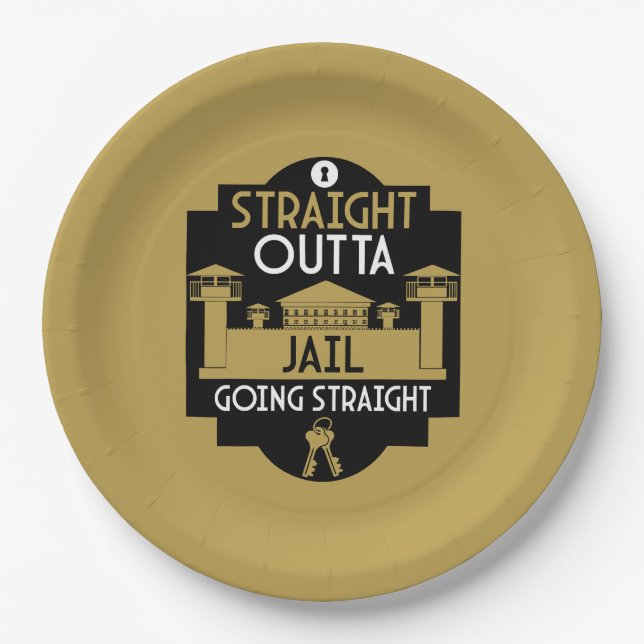 Get Out Of Jail Prison Release Gift  Paper Plate (Front)