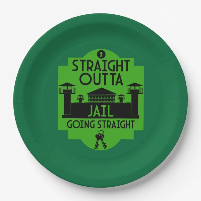 Get Out Of Jail Prison Release Gift  Paper Plate (Front)
