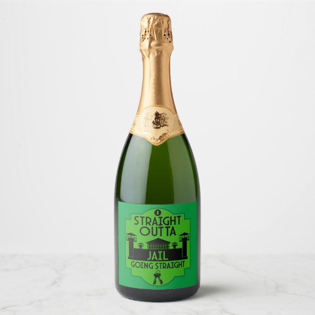 Get Out Of Jail Prison Release Gift  Sparkling Wine Label (Front)