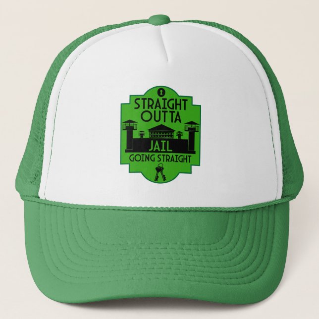 Get Out Of Jail Prison Release Gift  Trucker Hat (Front)