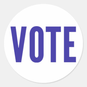 Get Out the Vote: VOTE (Blue) Classic Round Sticker